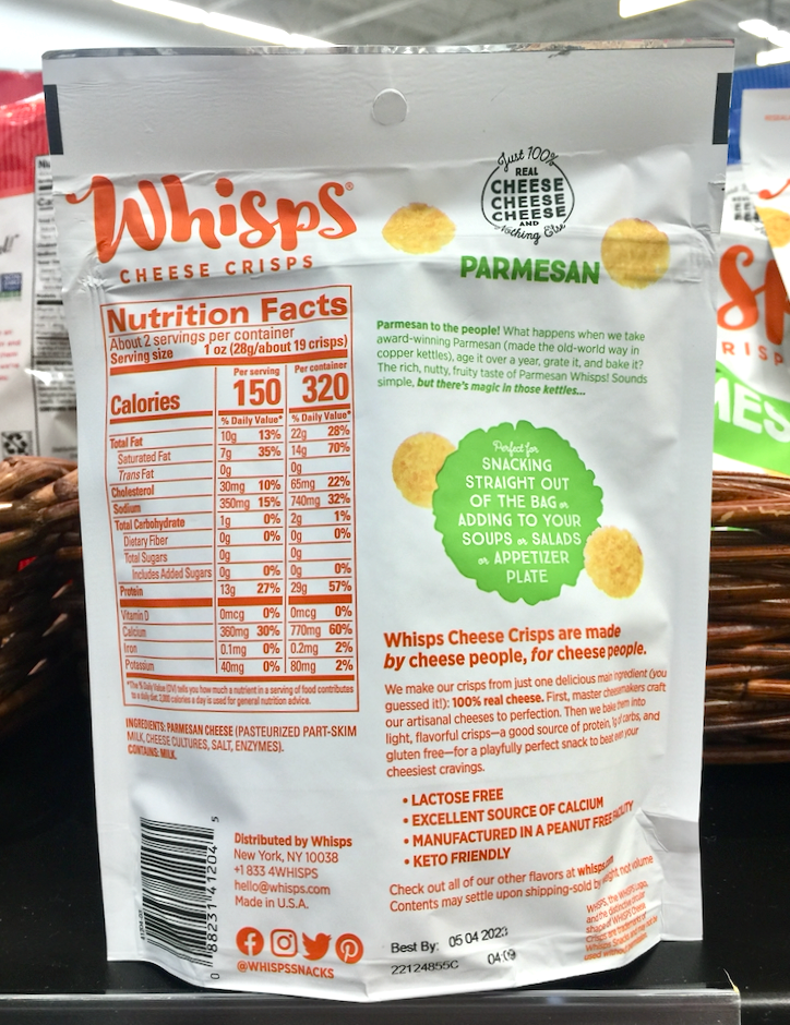 휘스프 Whisps 파마산 치즈 크리스프 106g *케토친화*