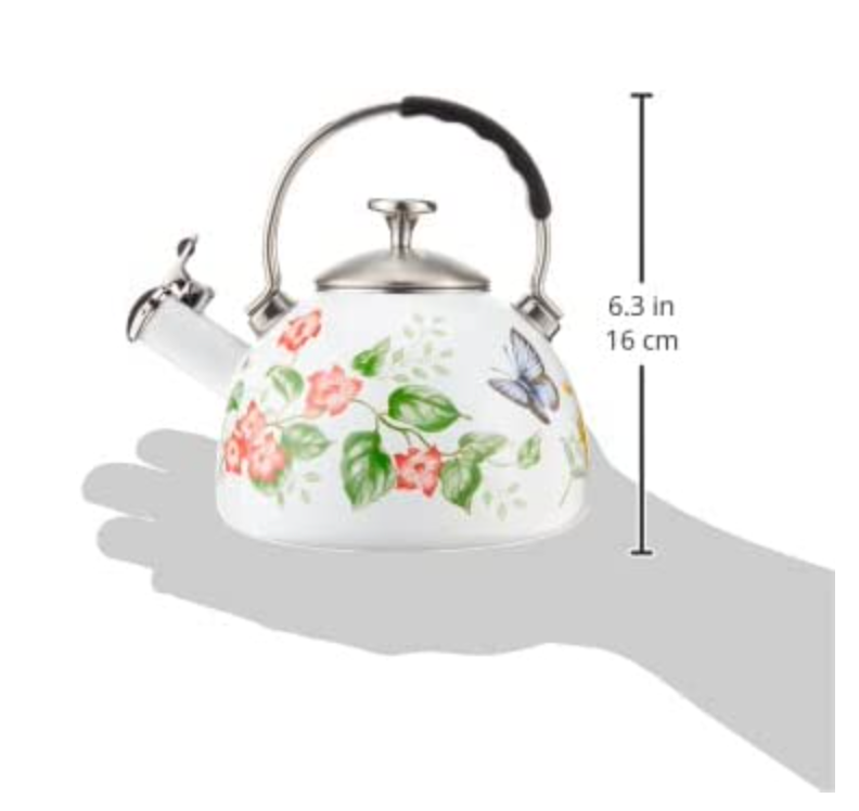 레녹스 Lenox 버터플라이 메도우 18/10 스텐레스 주전자 2.5Qt White