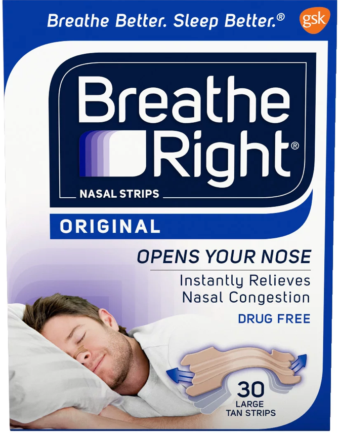 5+ 글락소스미스클라인 GSK 브리드라이트 오리지널 약물-프리 코골이/코막힘 코밴드 Tan 30매