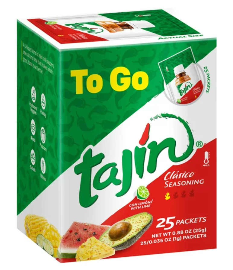타진 Tajin 슈가/글루텐/칼로리-프리 클래식 칠리 시즈닝 싱글 25패킷 (25g) 🌶