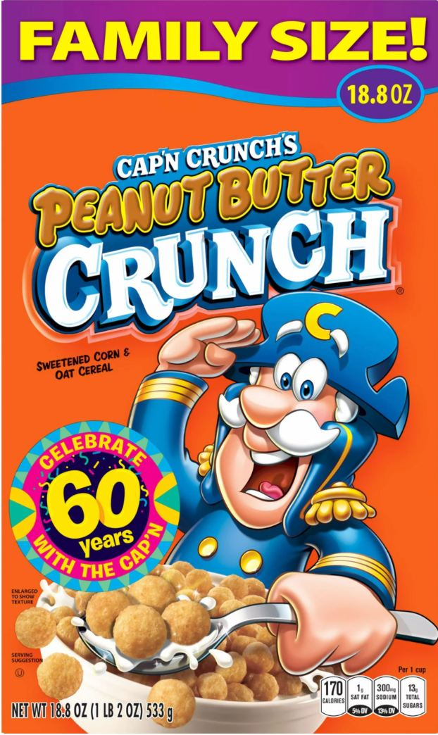 퀘이커 Quaker 캡앤크런치 땅콩버터 시리얼 533g