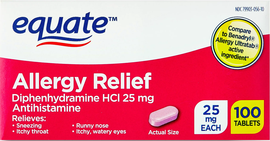 6+ 이퀘이트 디펜하이드라민 25mg 알러지 릴리프 100정