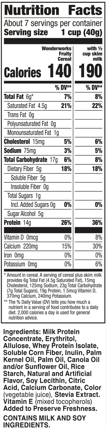 제너럴밀즈 General Mills 원더웍스 슈가/방부제-프리 후루티 케토 시리얼 289g