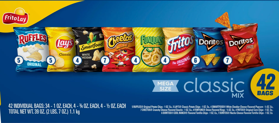 프리토레이 FritoLay 클래식 믹스 8가지맛 42ct (1.1kg)