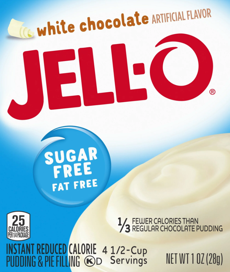 크래프트 Kraft 젤로 슈가/팻-프리 회이트초콜렛 푸딩 & 파이 필링 믹스 28g 4팩 (112g)