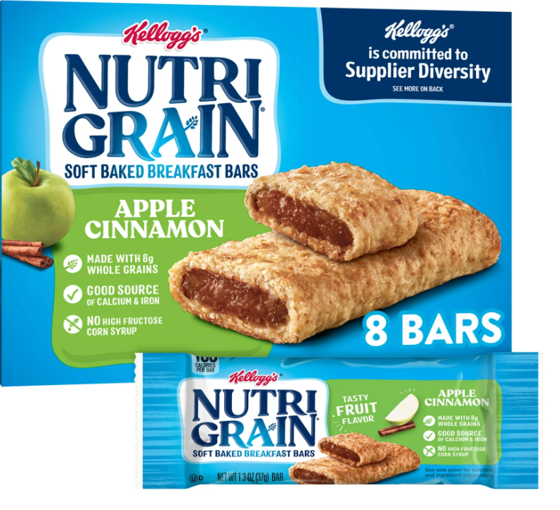 켈로그 Kellogg's 뉴트리그레인 애플시나몬 브랙퍼스트바 8pc (296g)
