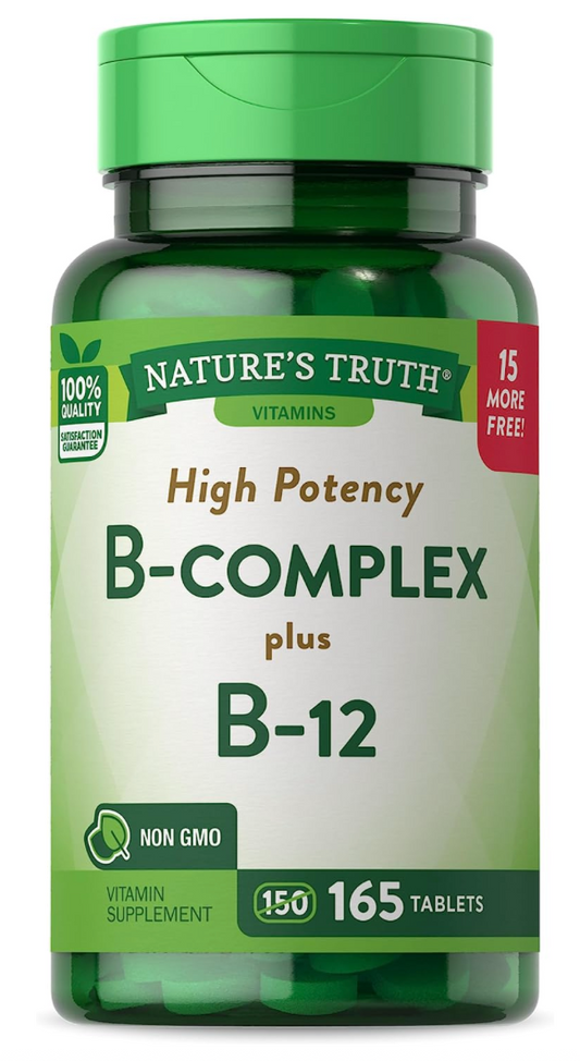 네이처스트루스 Nature's Truth Non-GMO 고흡수율 복합 비타민 B + 비타민 B12 165정