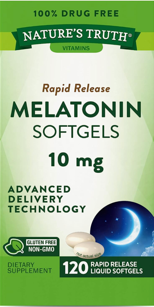 네이처스트루스 Non-GMO 약물-프리 멜라토닌 10mg 수면유도 속방형 120 액정