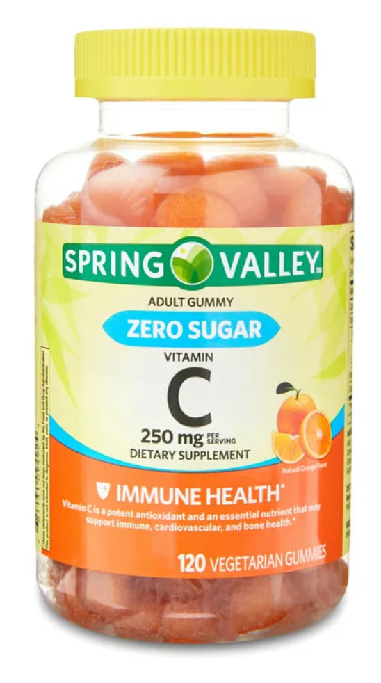 스프링밸리 아스파담/젤라틴-프리 비타민 C 125mg 무설탕 거미 120정