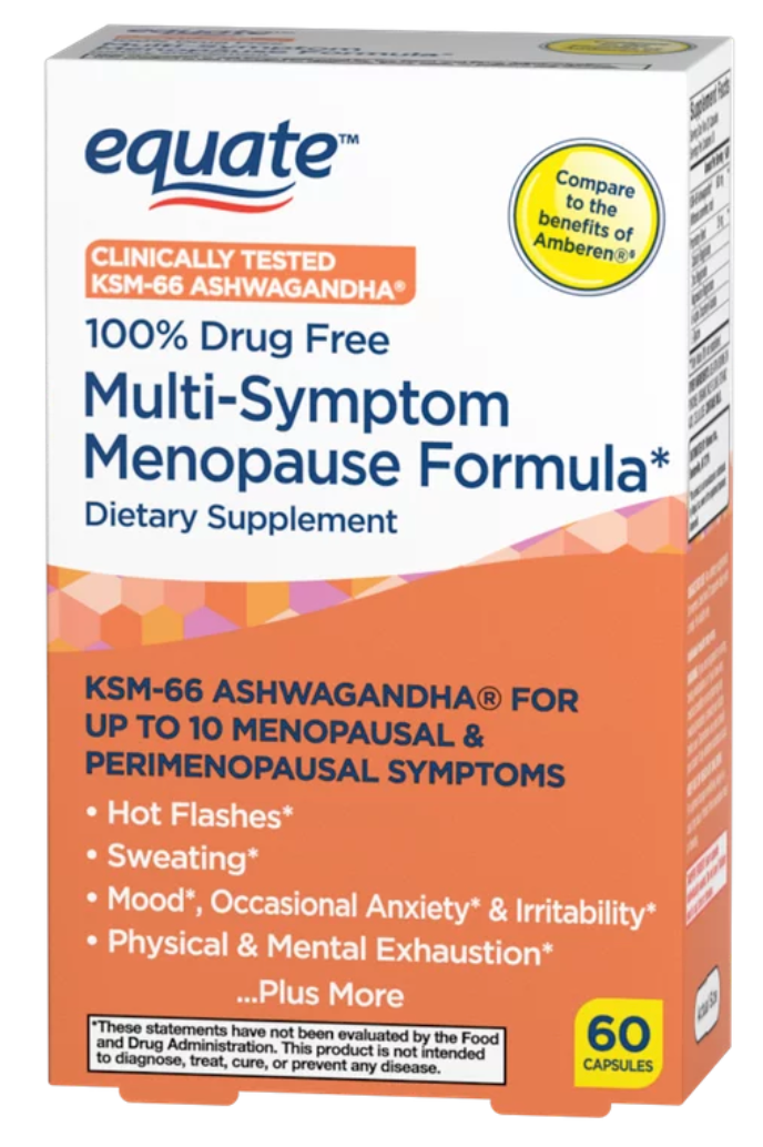 이퀘이트 호르몬/약물-프리 멀티심텀 메노포즈 (갱년기) 릴리프 + KSM-66® 애쉬와간다 60정 (30일)