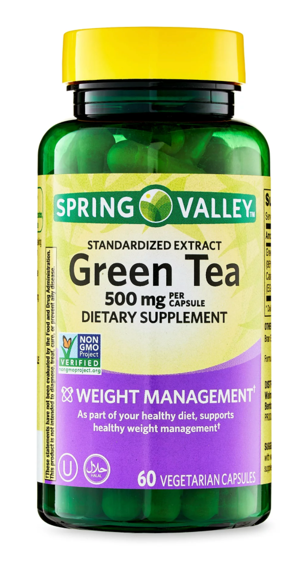 스프링밸리 Non-GMO 녹차 추출액 500mg 60정 2병 (120정)