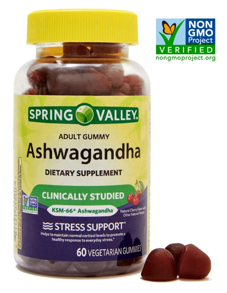 스프링밸리 Non-GMO 젤라틴-프리 KSM-66® 애쉬와간다 거미 60정