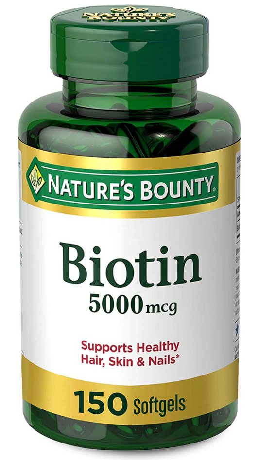 네이처스바운티 Nature's Bounty Non-GMO 비오틴 5000mcg 150 액정