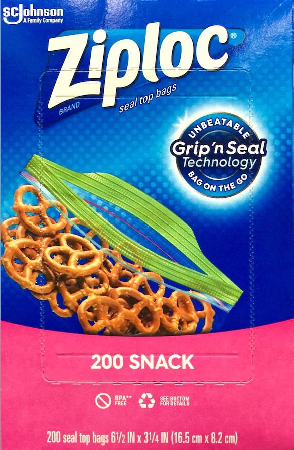 집락 Ziploc BPA-프리 지퍼백 스낵 16 x 8cm 200매