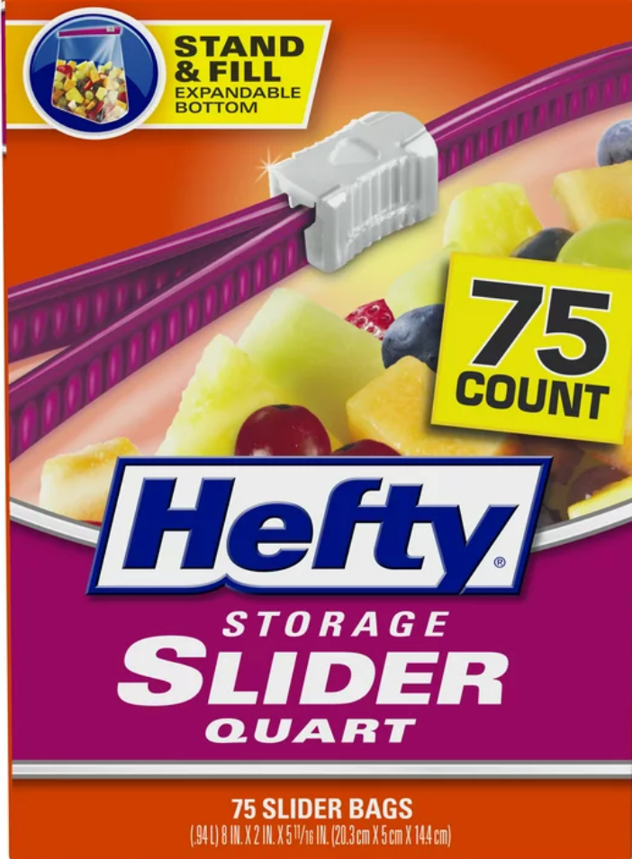 레이놀즈 Reynolds 헤프티 BPA-프리 밀봉 슬라이더백 중형 940ml 75매