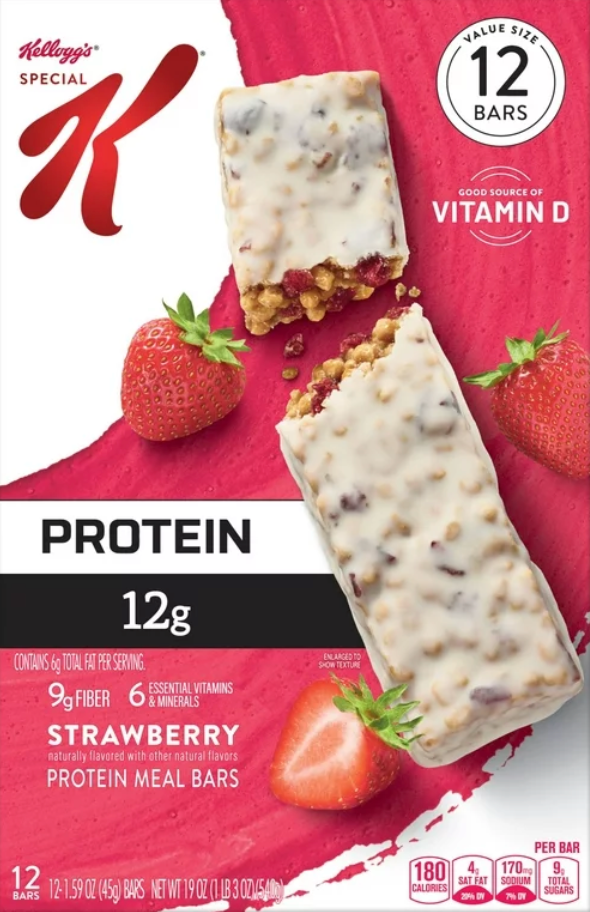 켈로그 Kellogg's 스페셜K 스트로베리 단백질바 12ct (540g) *단백질 12g*