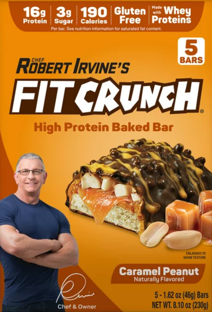 로버트얼바인 Robert Irvine's 피트크런치 글루텐-프리 카라멜 땅콩 6겹 단백질바 5ct (230g) *단백질 16g*