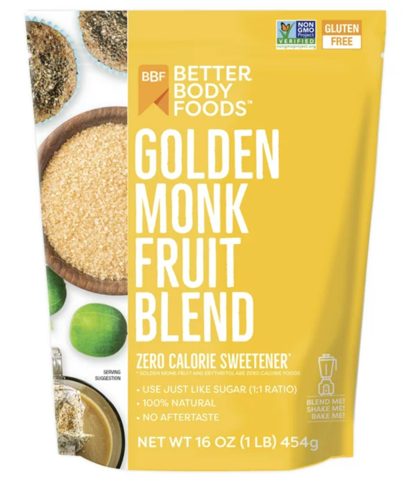 베터바디푸드 BBF Non-GMO 0칼로리/무혈당 골든 몽크프루트 당뇨•케토 감미료 454g