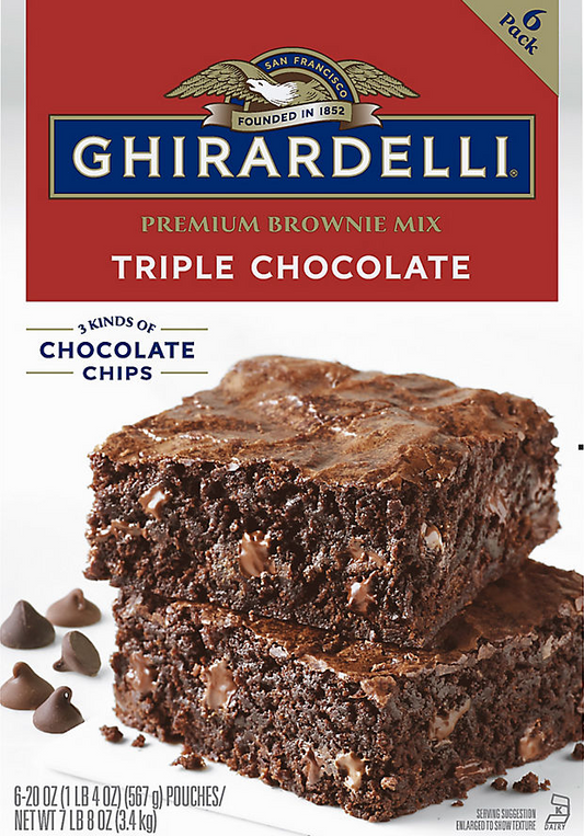 기라델리 Ghirardelli 트리플 초콜렛 브라우니 믹스 567g 6팩 (3.4kg)