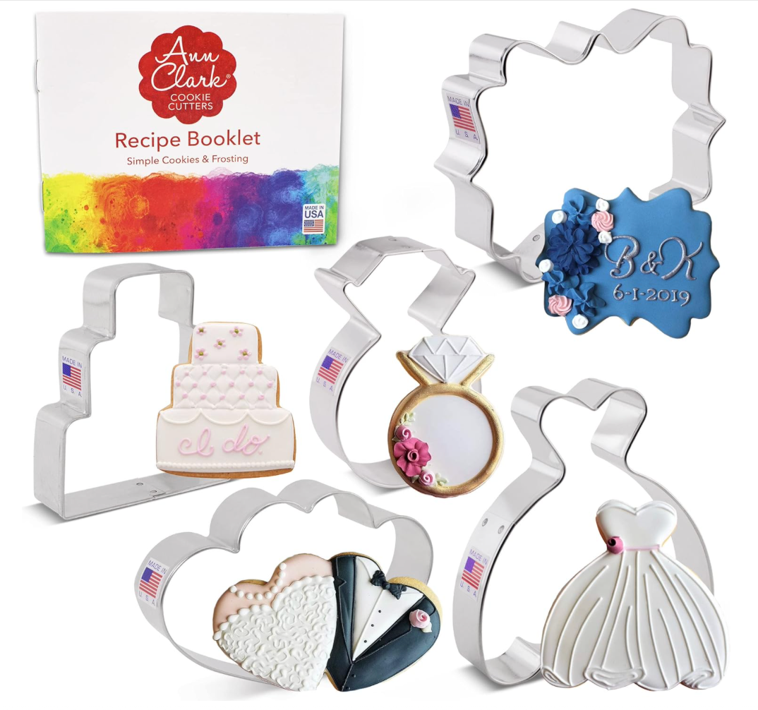 JT 웨딩 쿠키 커터 5pc + 레시피 *Made in USA*