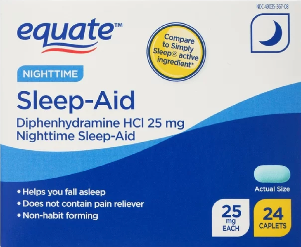 이퀘이트 슬립에이드 디펜하이드라민 25mg 수면유도 24정 2팩 (48정)