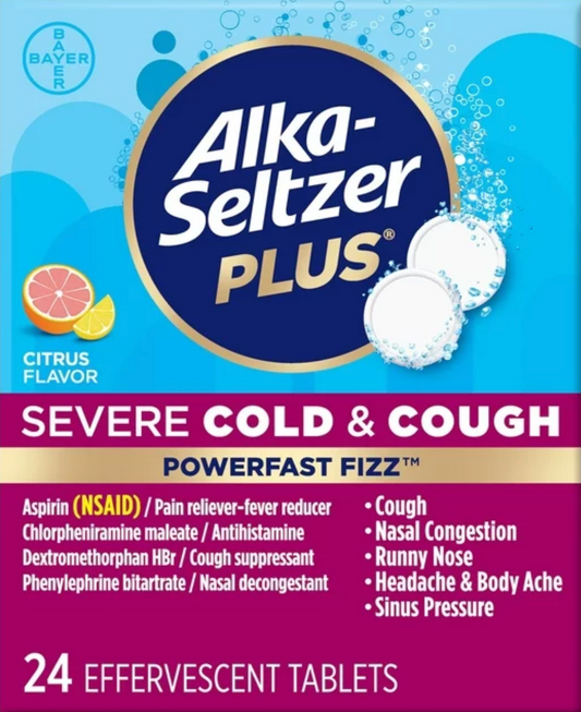 바이엘 Bayer 알카셀쳐 감기 & 기침 발포성 정제 24정