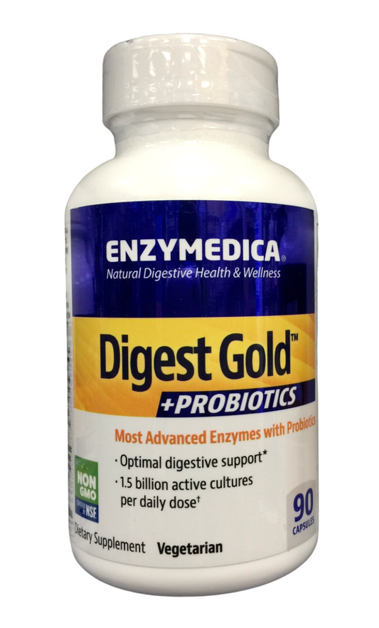 엔자이메디카 Enzymedica Non-GMO 다이제스트 골드 복합 소화효소 + 유산균 90정