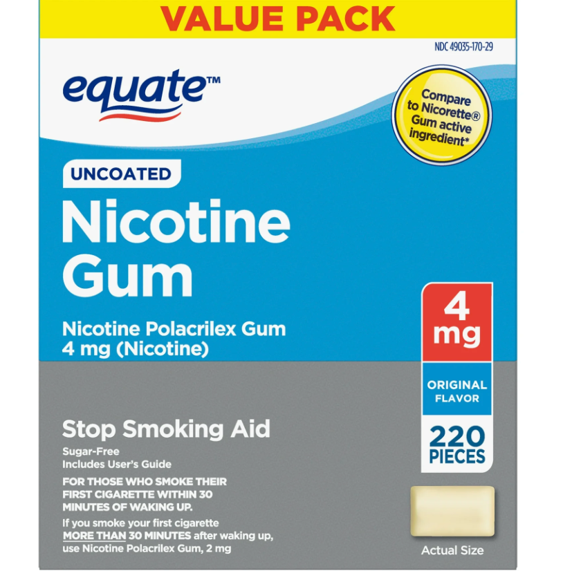 이퀘이트 니코틴 4mg 무설탕 무코팅 금연 껌 오리지널 220정 *FDA 인증*
