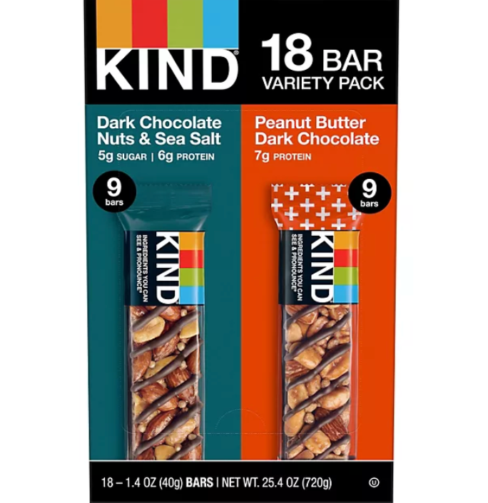 카인드 KIND Non-GMO 다크초콜렛 그래놀라바 2가지맛 18ct (720g)