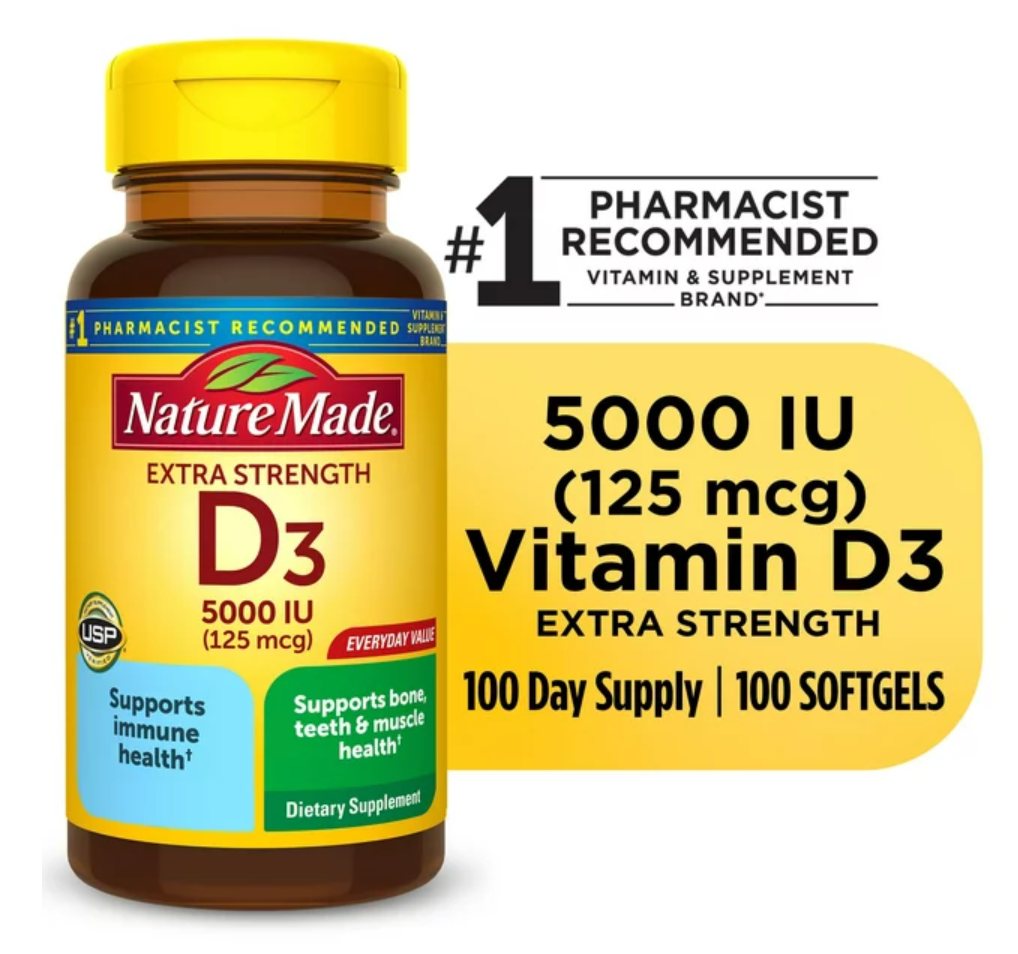 네이처메이드 비타민 D3 5000 IU 100 액정
