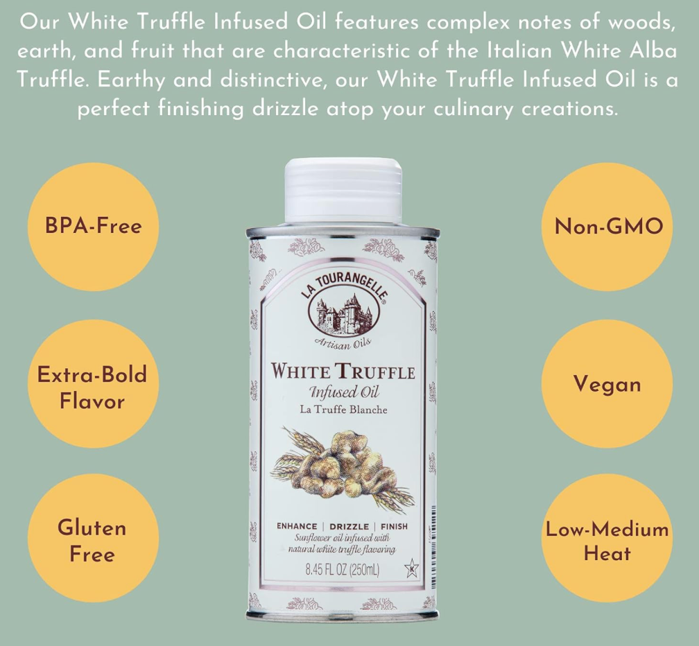 라투랑젤 La Tourangelle Non-GMO 화이트 트러플 오일 Tin 250ml 2개 (500ml)