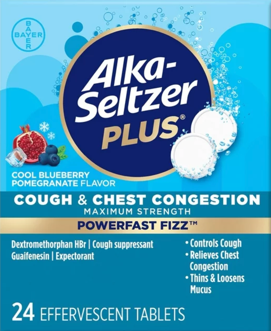 바이엘 알카셀쳐 감기 & 가슴통증 발포성 정제 24정