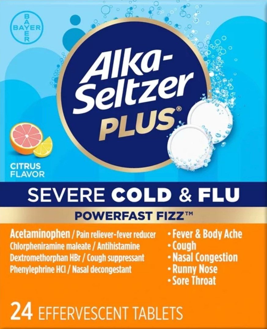 바이엘 알카셀쳐 감기 & 독감 발포성 정제 24정