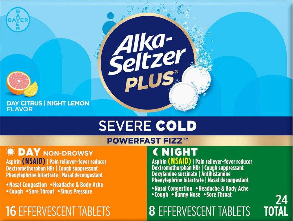 바이엘 알카셀쳐 감기 발포성 정제 주간/야간 24정