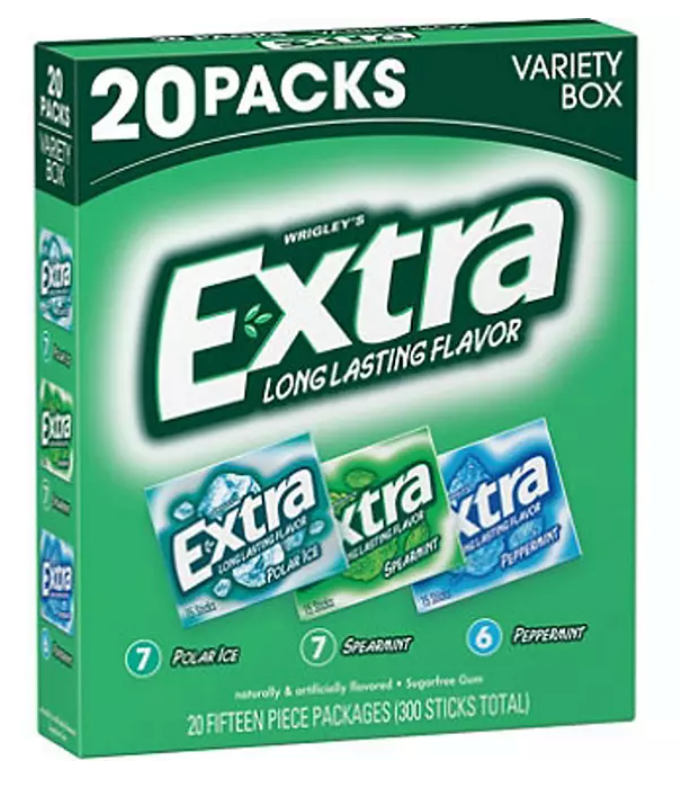 위글리 Wrigley's 엑스트라 무설탕 껌 민트 3가지맛 20팩 (300pc)