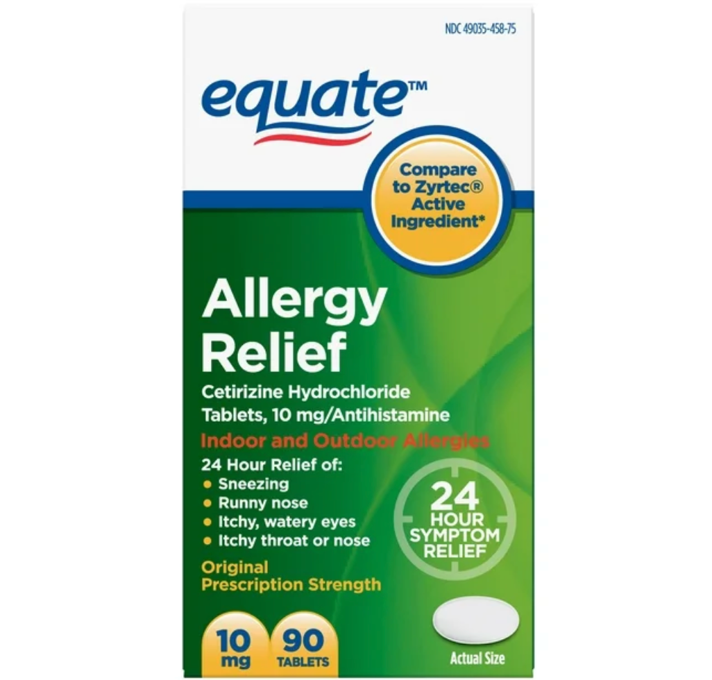 이퀘이트 세티리진 HCI 10mg 24시간 알러지 릴리프 90정