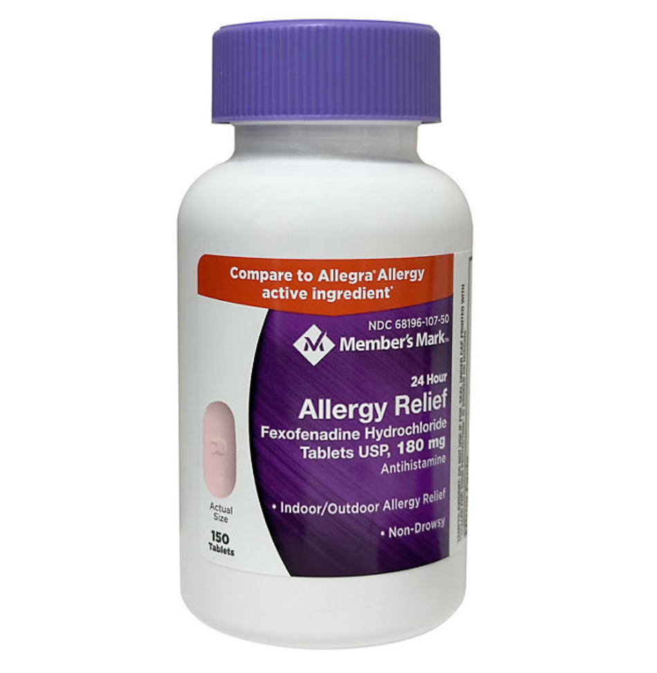 12+ 멤버스마크 펙소페나딘 180mg 24시간 알러지 릴리프 150정