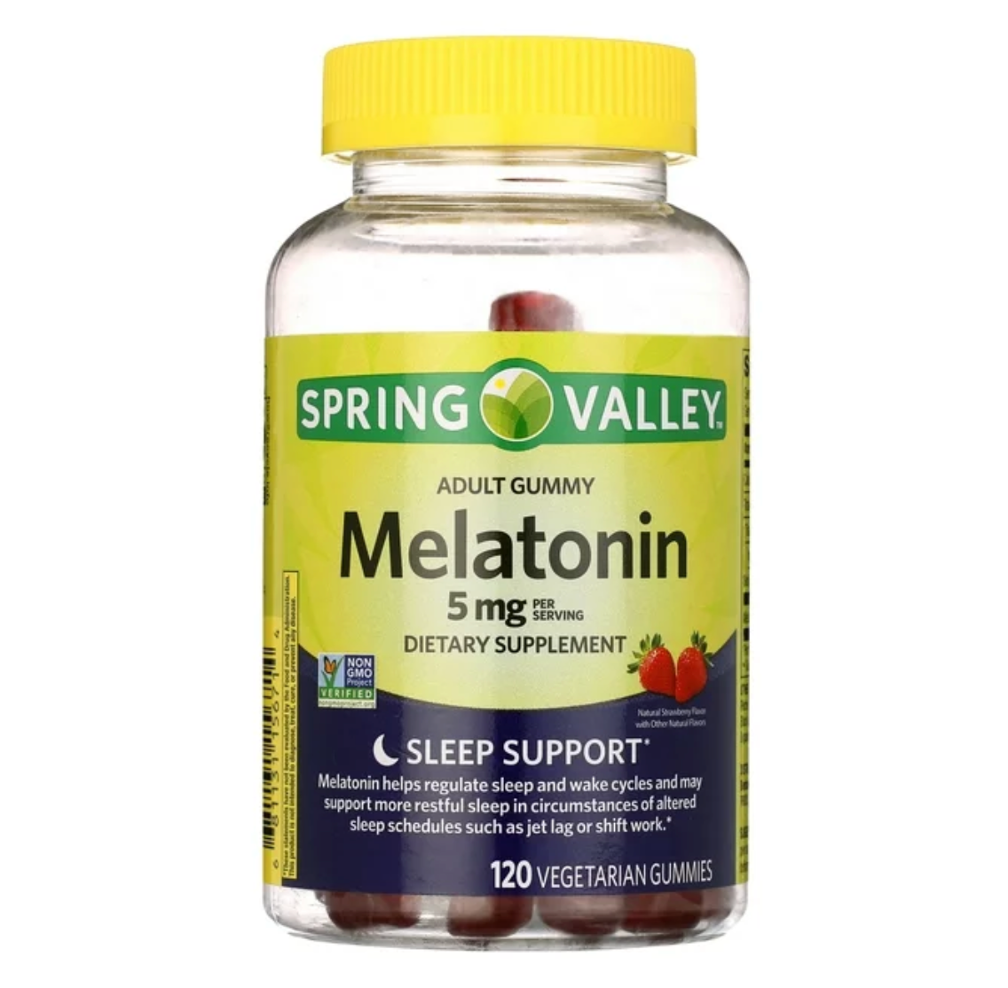 스프링밸리 Non-GMO 약물/아스파담/젤라틴-프리 멜라토닌 2.5mg 수면유도 거미 120정