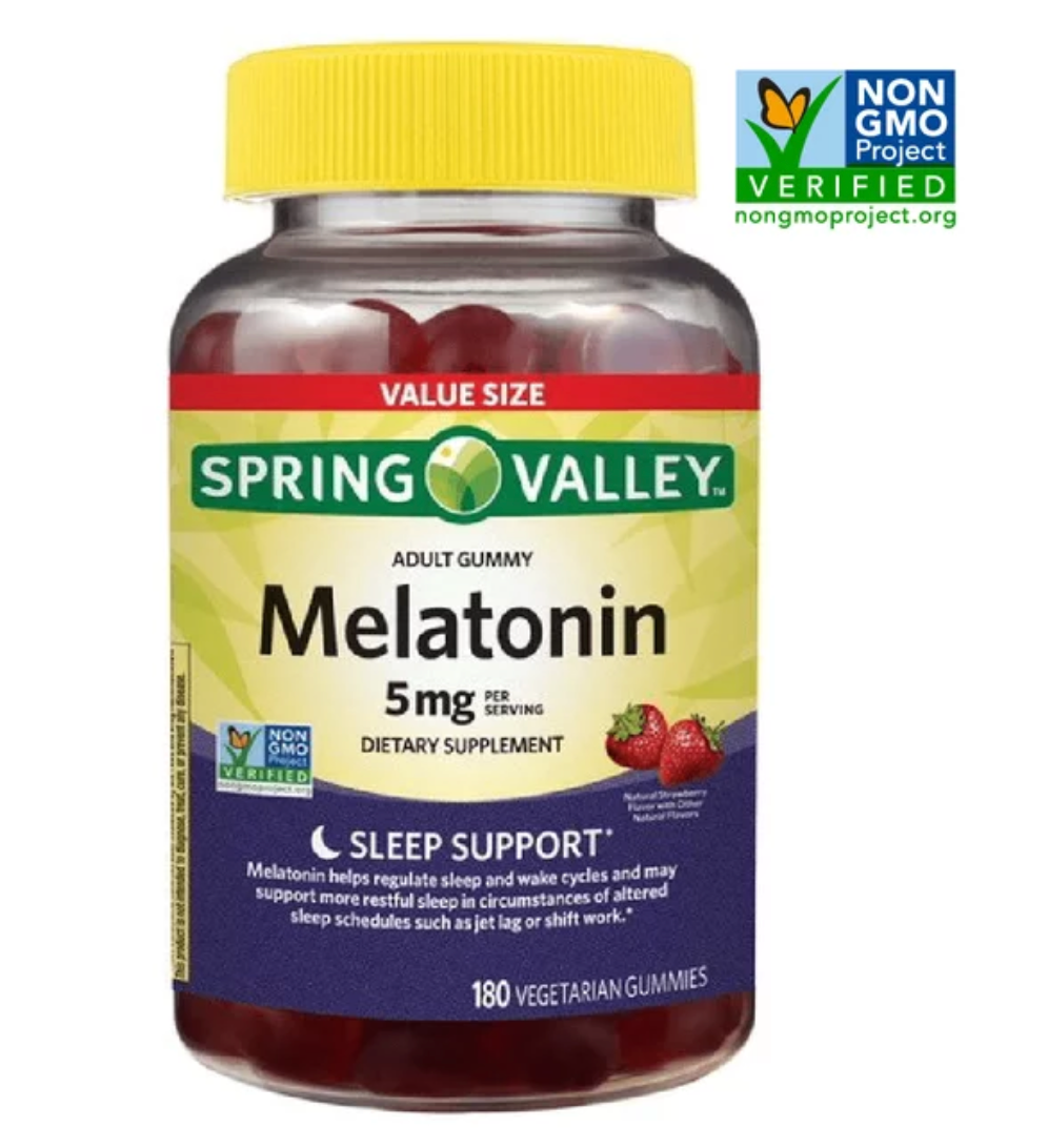 스프링밸리 Non-GMO 약물/아스파담/젤라틴-프리 멜라토닌 2.5mg 수면유도 거미 180정