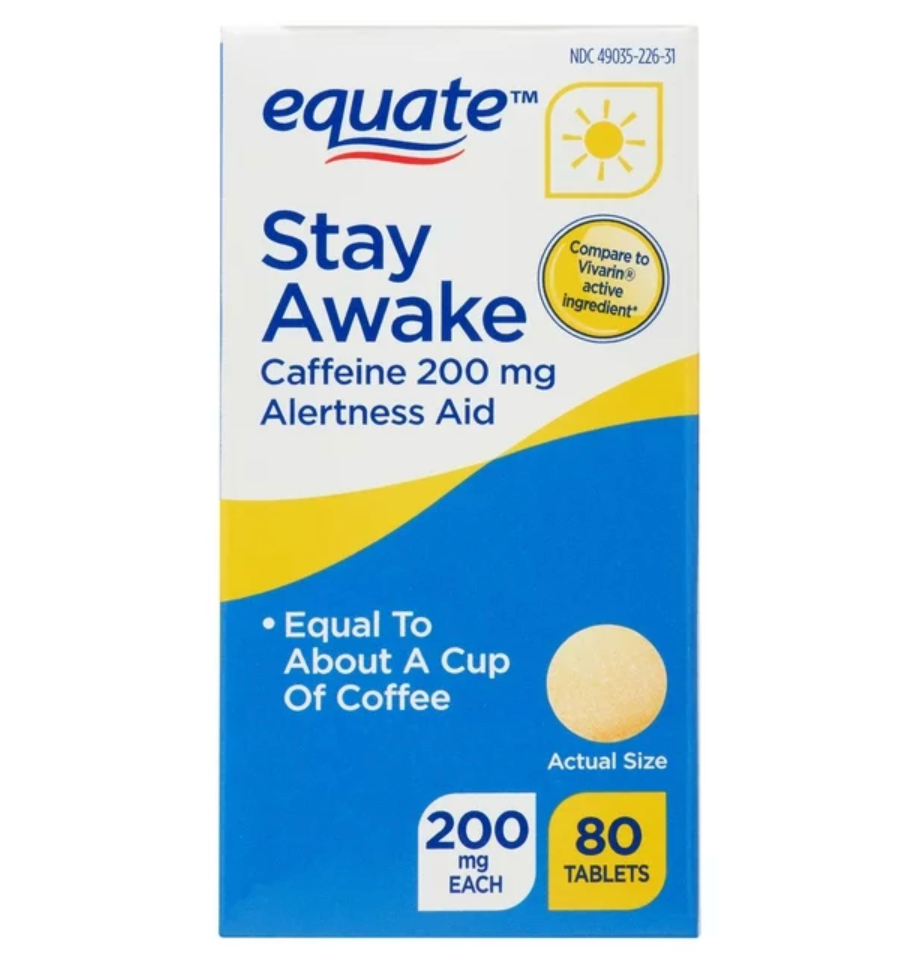 이퀘이트 무설탕 카페인 200mg 주의력/각성 보조제 80정