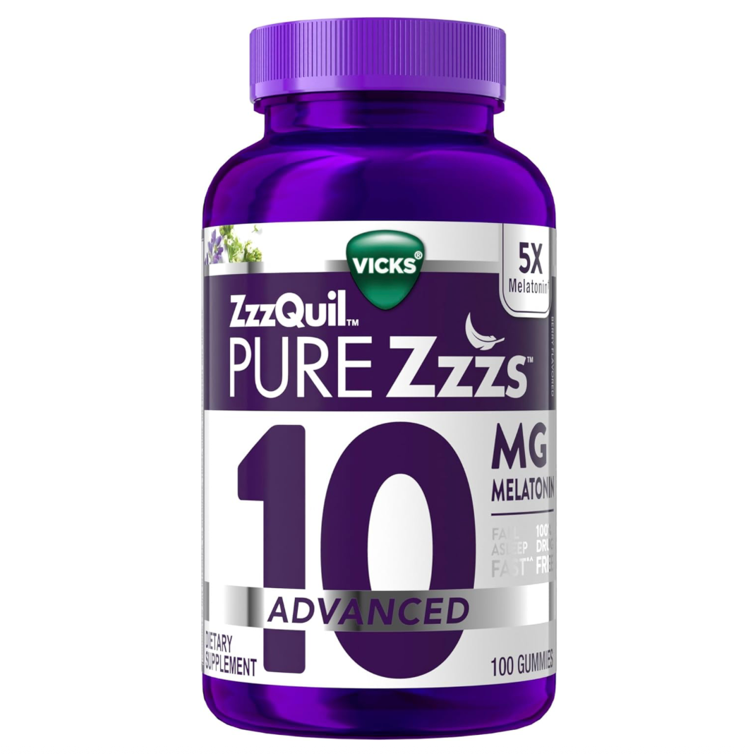 P&G 지퀼 퓨어지스 어드밴스드 약물-프리 멜라토닌 5mg 수면유도 젤라틴-프리 거미 100정