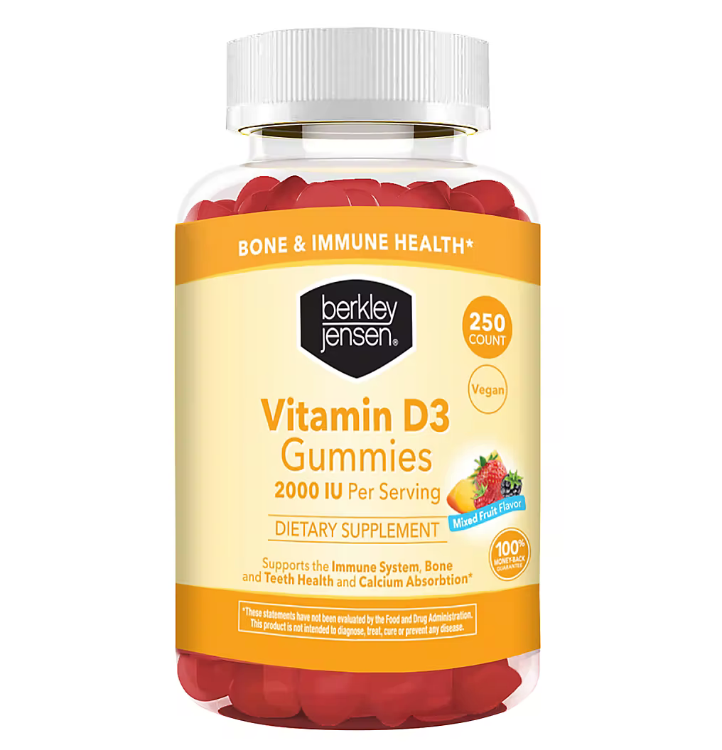 버클리젠슨 젤라틴-프리 비타민 D3 1000 IU 거미 250정