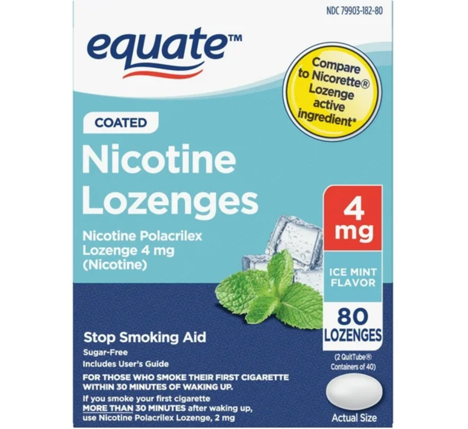 이퀘이트 니코틴 4mg 무설탕 금연 코팅 로젠지 아이스민트맛 40정 2개 (80정) *FDA 인증*