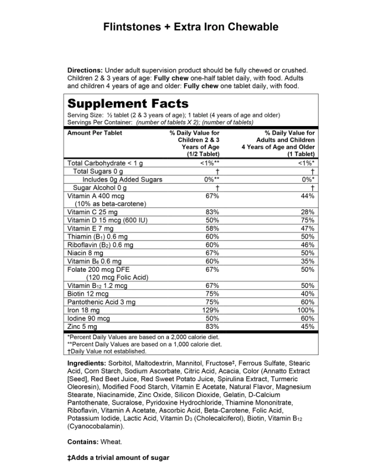 2+ 바이엘 플린트스톤 멀티 + 철분 무설탕 츄어블 160정
