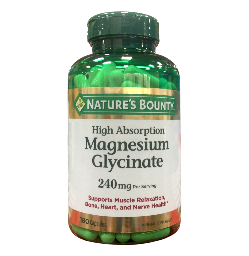 네이처스바운티 Non-GMO 고흡수율 마그네슘 글리시네이트 120mg 180정