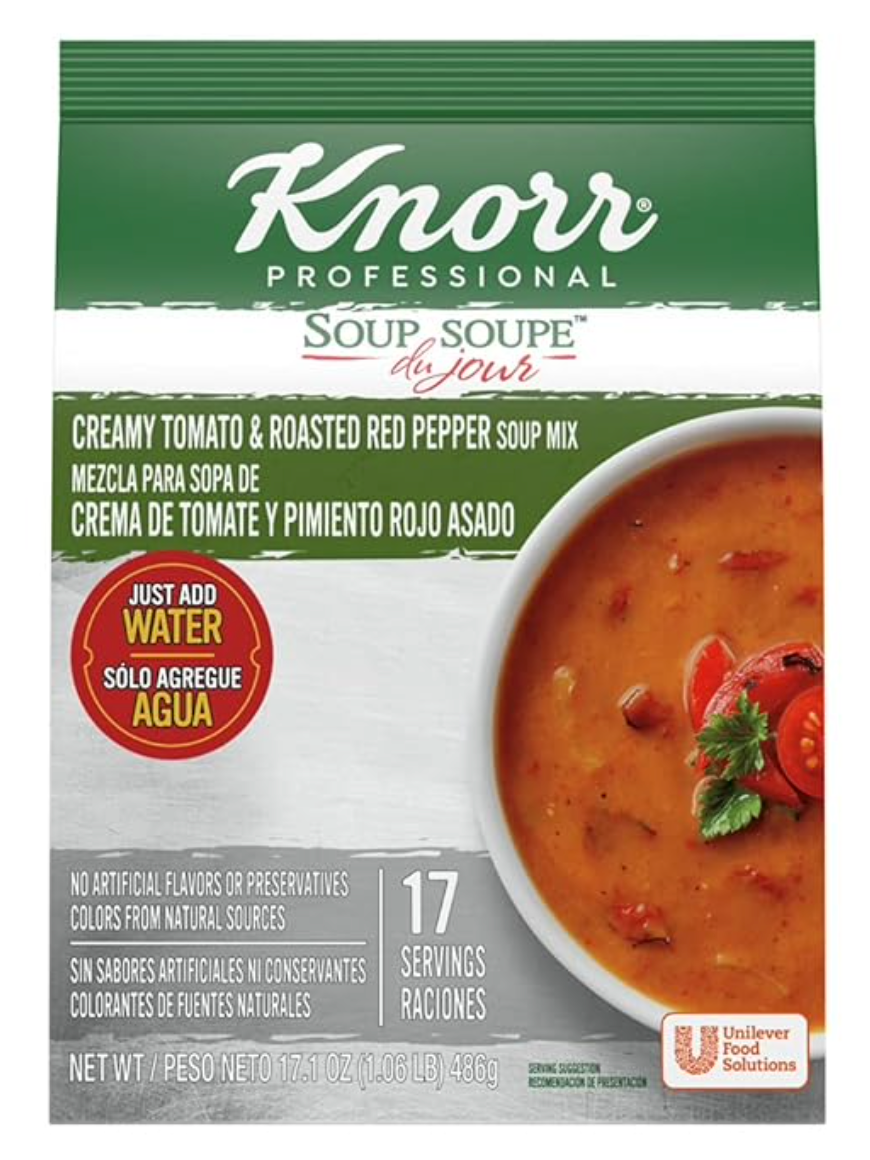 크노르 Knorr 프로페셔널 업소용 토마토 & 구운 고추 크림 스프 믹스 486g 3개 (51인분)