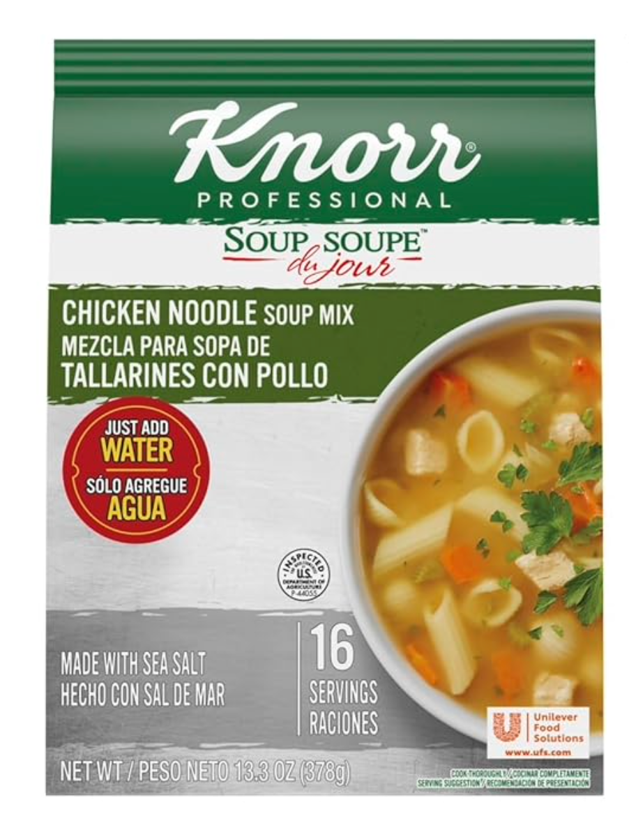 크노르 Knorr 프로페셔널 업소용 치킨 누들 스프 믹스 378g 3개 (48인분)