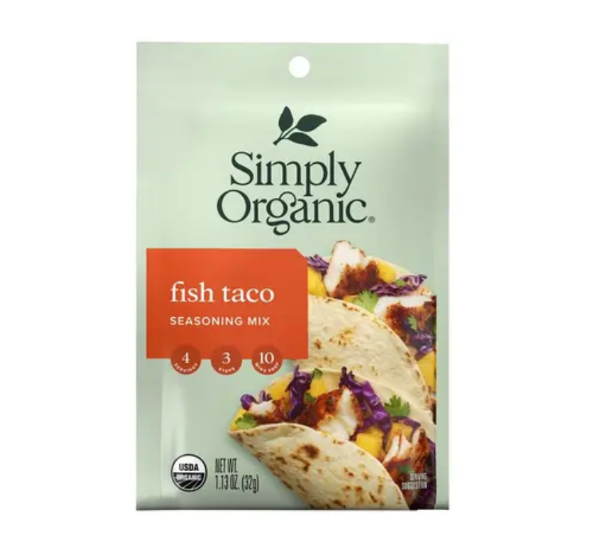 심플리 오가닉 Simply Organic 유기농 타코 시즈닝 믹스 - 피시 32g 12개