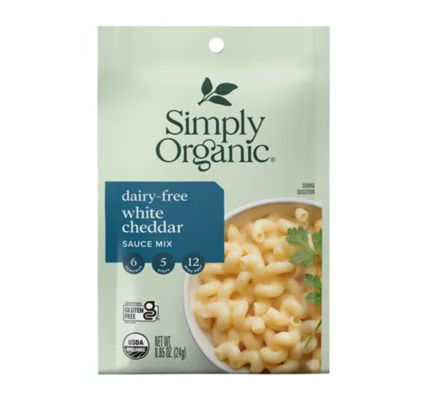 심플리 오가닉 유기농 글루텐-프리 비유제품 화이트 체다 소스 믹스 24g (6인분) 12개