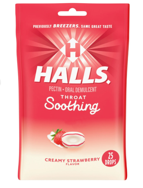 5+ 홀스 인후통 목캔디 크리미 딸기맛 25정 4팩 (100정)